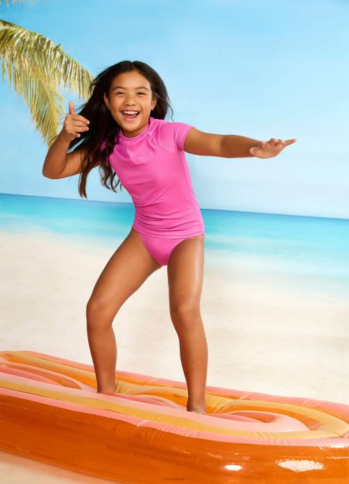 Essential Girls S/S Rash Vest Pink Seafolly Children Swimwear JRJZ800