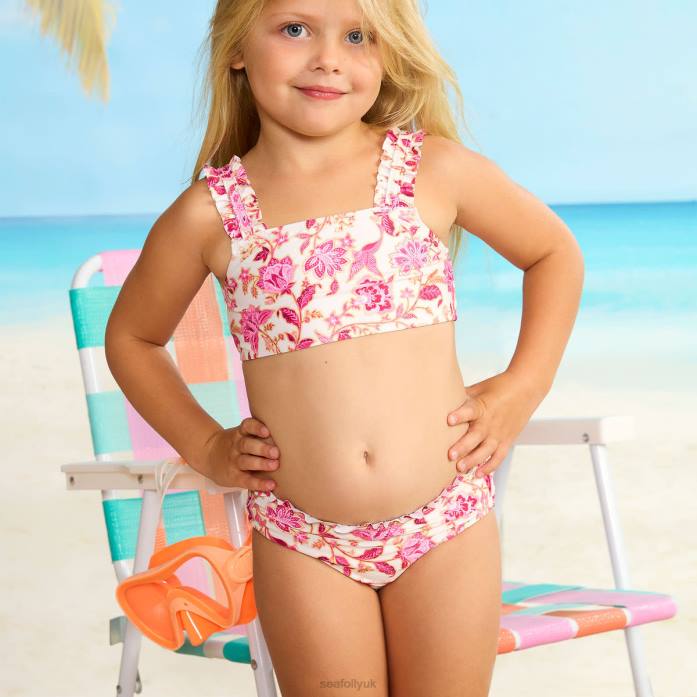 Silk Road Girls Mini Ruffle Bikini Pink Seafolly Children Swimwear JRJZ791