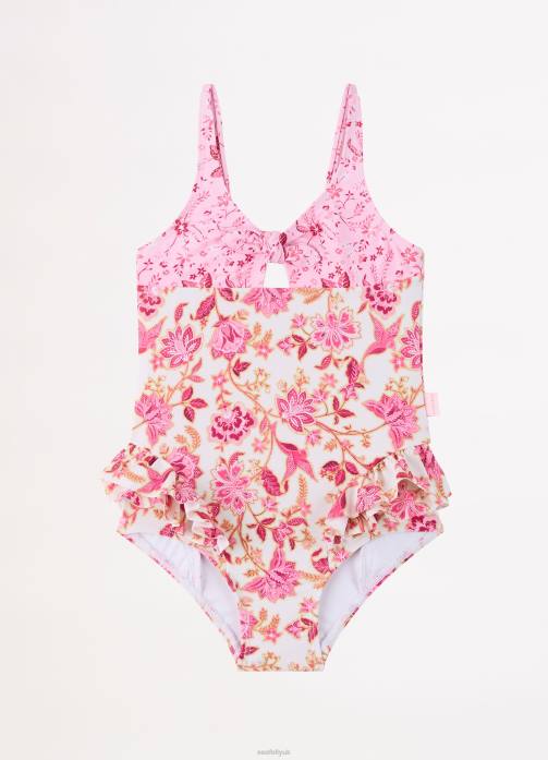 Silk Road Girls Tie Front One Piece Spice Seafolly Children Swimwear JRJZ792