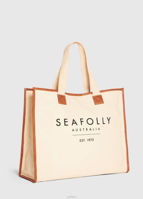 Canvas Tote Bag Sand Seafolly Women Accessories JRJZ763