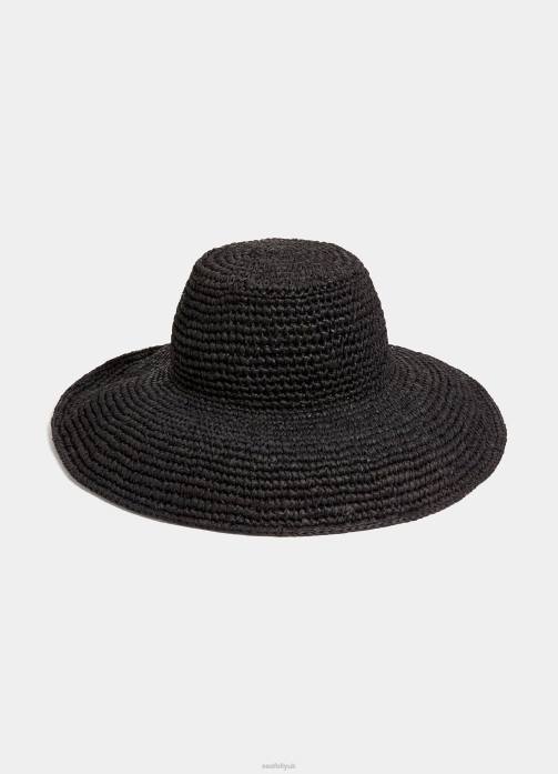 Coastal Raffia Hat Black Seafolly Women Accessories JRJZ780