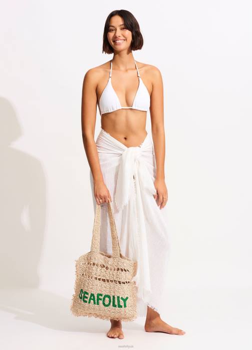 Logo Woven Tote Natural Seafolly Women Accessories JRJZ768