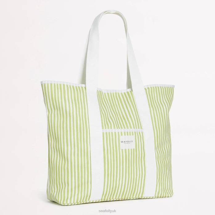 Stripe Tote Bag Soft Olive Seafolly Women Accessories JRJZ767