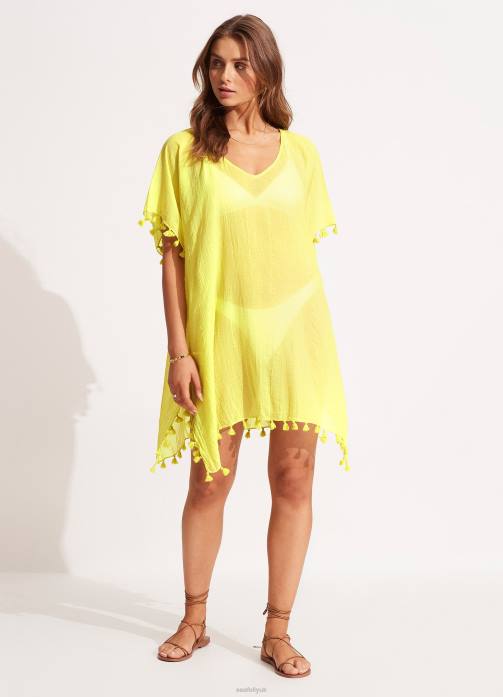 Amnesia Kaftan Celery Seafolly Women Clothes JRJZ714