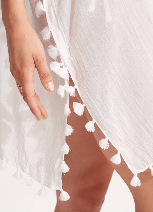 Amnesia Kaftan White Seafolly Women Clothes JRJZ707