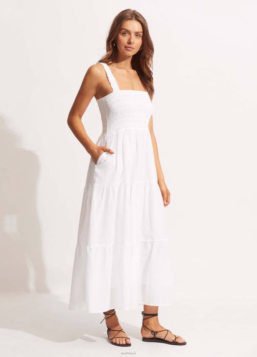 Beach House Dress White Seafolly Women Clothes JRJZ677