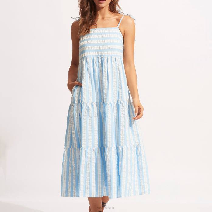 Cabana Tier Maxi Powder Blue Seafolly Women Clothes JRJZ686