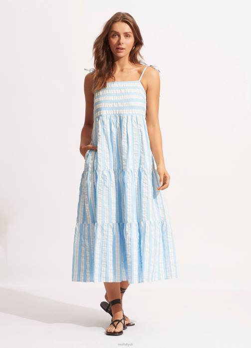 Cabana Tier Maxi Powder Blue Seafolly Women Clothes JRJZ686