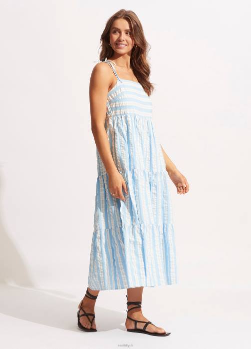 Cabana Tier Maxi Powder Blue Seafolly Women Clothes JRJZ686