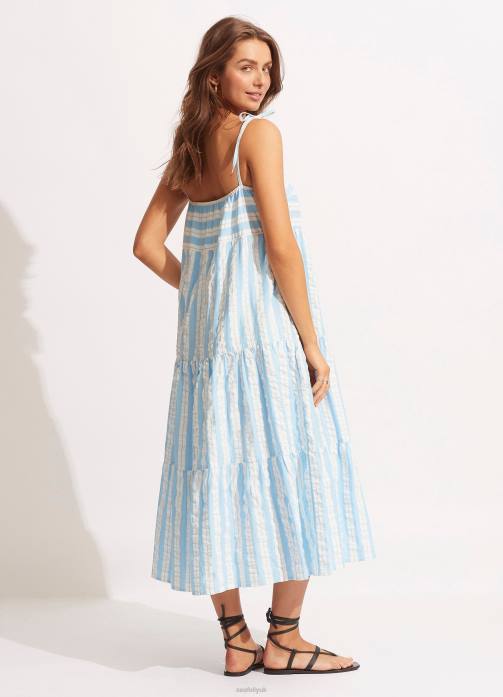 Cabana Tier Maxi Powder Blue Seafolly Women Clothes JRJZ686