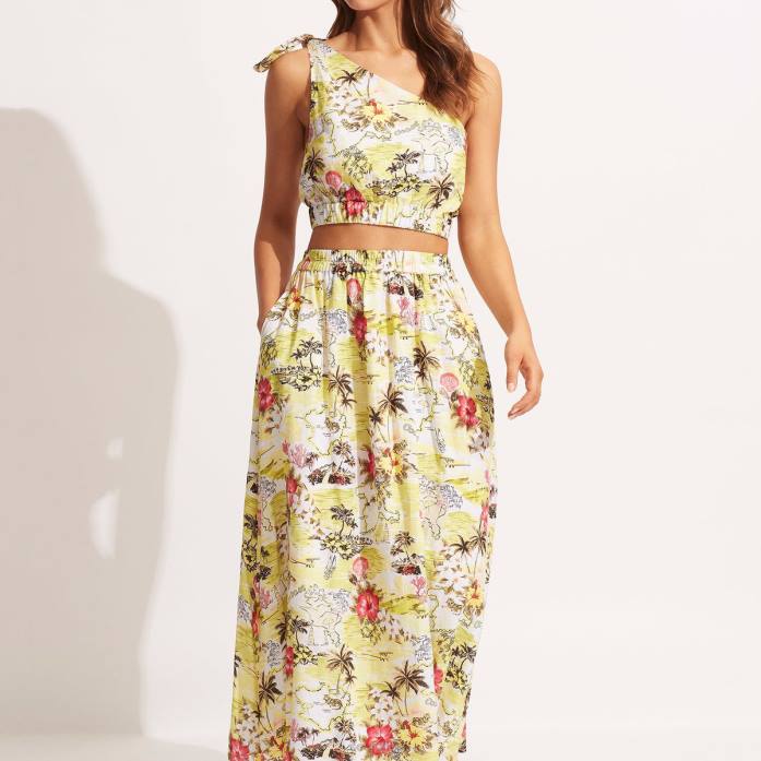 Coast To Coast Skirt Wild Lime Seafolly Women Clothes JRJZ729