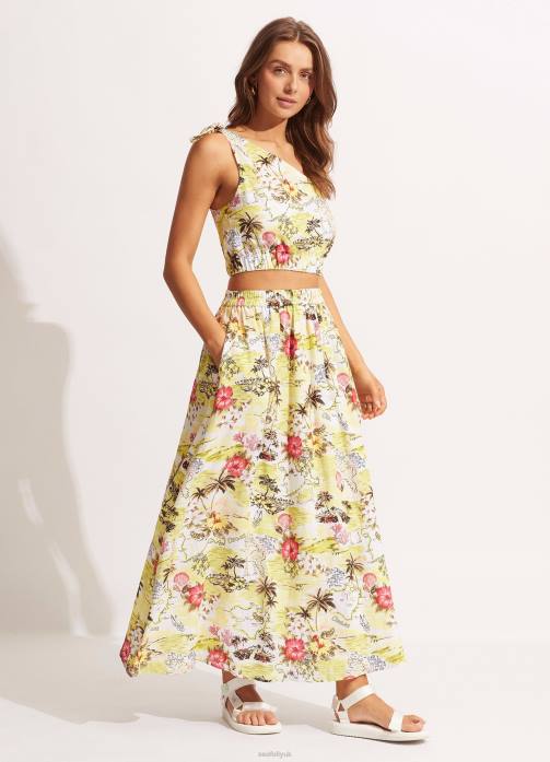Coast To Coast Skirt Wild Lime Seafolly Women Clothes JRJZ729