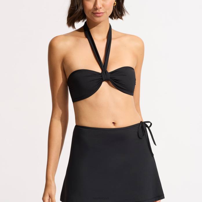 Collective A-Line Skirt Black Seafolly Women Clothes JRJZ721
