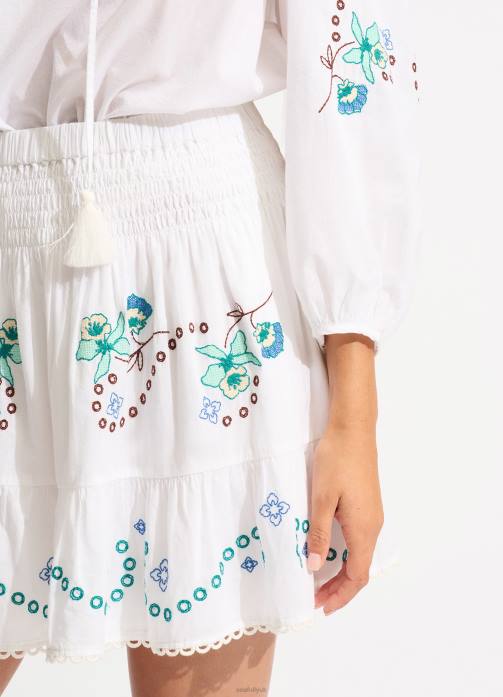 Eden Embroidery Skirt White Seafolly Women Clothes JRJZ722