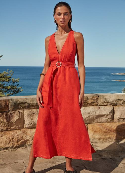 Jetset Plunge Stitch Dress Fiamma Seafolly Women Clothes JRJZ700