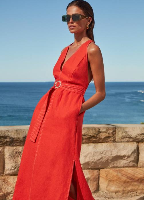 Jetset Plunge Stitch Dress Fiamma Seafolly Women Clothes JRJZ700