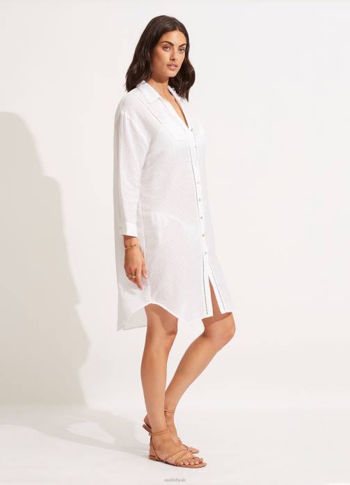 Longshore Cover Up White Seafolly Women Clothes JRJZ685