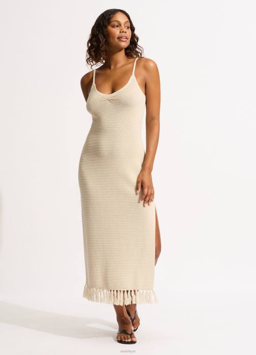 Maxi Knit Cover Up Natural Seafolly Women Clothes JRJZ658