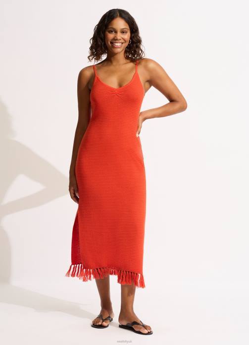 Maxi Knit Cover Up Tamarillo Seafolly Women Clothes JRJZ657