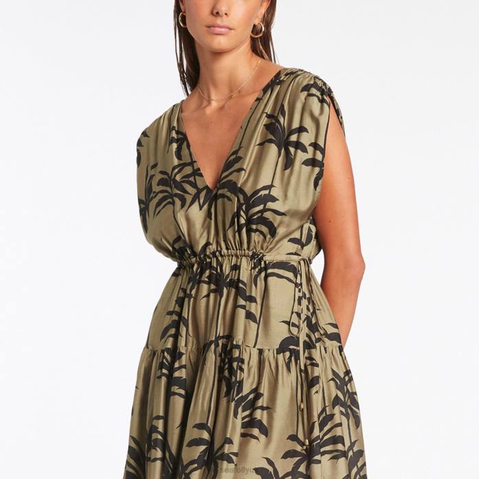 Palme Tiered Cover Up Olive Seafolly Women Clothes JRJZ704