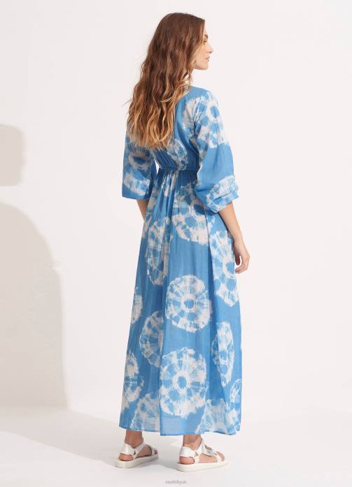 Tie Dye Maxi Dress Azure Seafolly Women Clothes JRJZ683