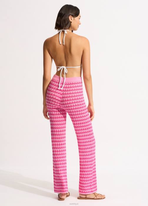 Carnaby Knit Pant Fuchsia Rose Seafolly Women Clothes JRJZ655