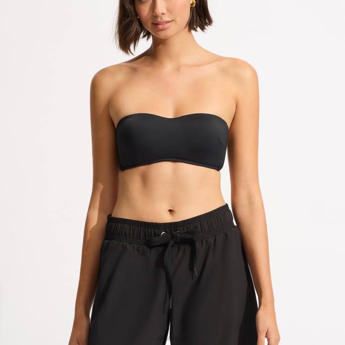 Collective Mid Length Boardshort Black Seafolly Women Clothes JRJZ636