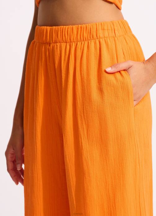 Crinkle Beach Pant Mandarin Seafolly Women Clothes JRJZ751