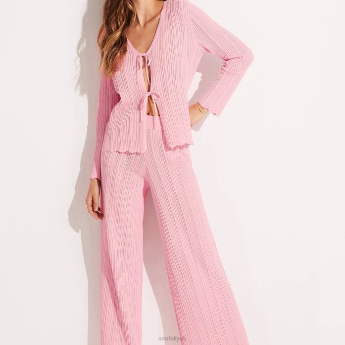 Crochet Knit Pant Parfait Pink Seafolly Women Clothes JRJZ649
