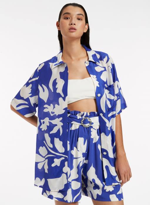 Emporio Short Sleeve Shirt Sapphire Seafolly Women Clothes JRJZ745