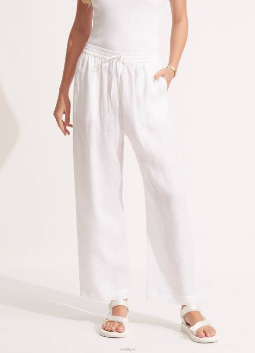 Linen Pant White Seafolly Women Clothes JRJZ753