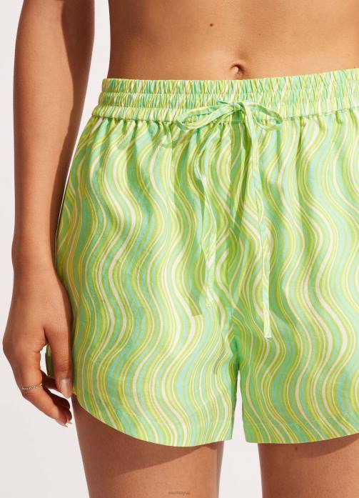 Mod Squad Beach Short Lime Burst Seafolly Women Clothes JRJZ754