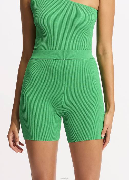 Sea Skin Rib Knit Short Green Seafolly Women Clothes JRJZ651