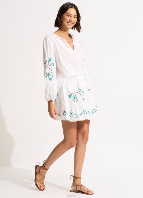 Eden Embroidery Top White Seafolly Women Clothes JRJZ737