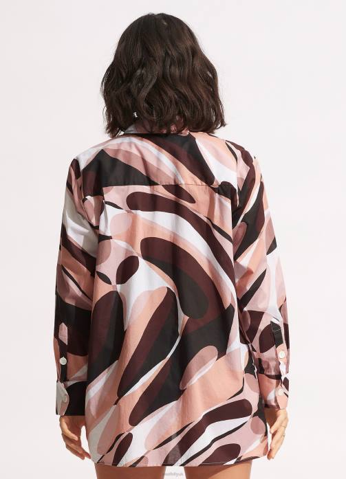 Poolside Shirt Sepia Seafolly Women Clothes JRJZ746