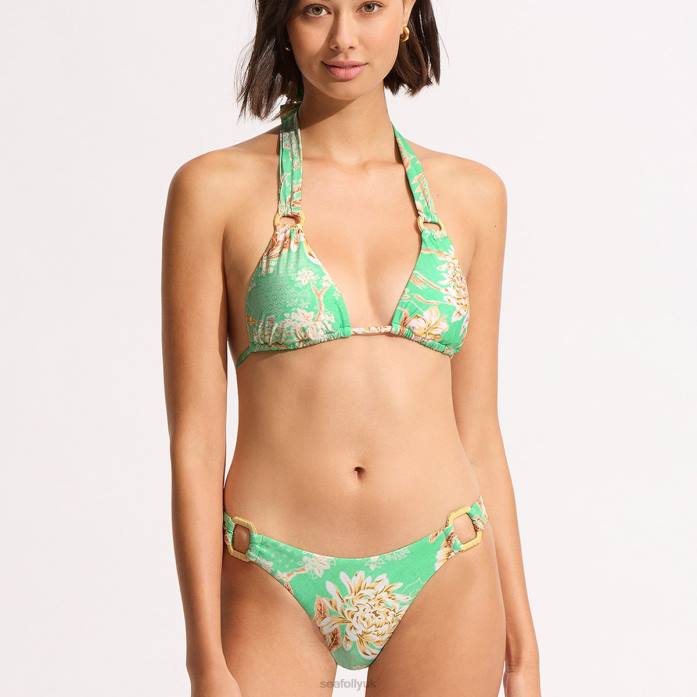 Eden Slide Triangle Bikini Top Mint Seafolly Women Swimwear JRJZ186