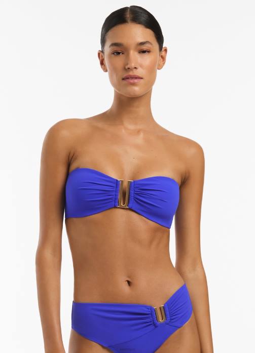 Jetset Bandeau Bikini Top Sapphire Seafolly Women Swimwear JRJZ520