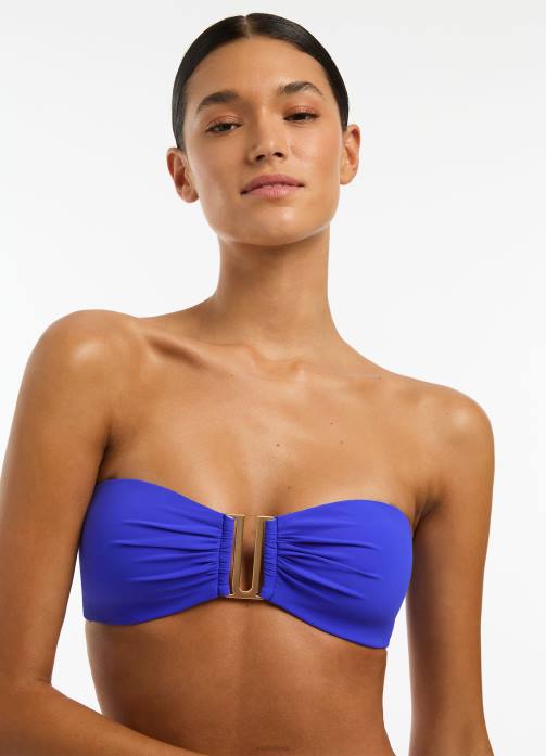 Jetset Bandeau Bikini Top Sapphire Seafolly Women Swimwear JRJZ520