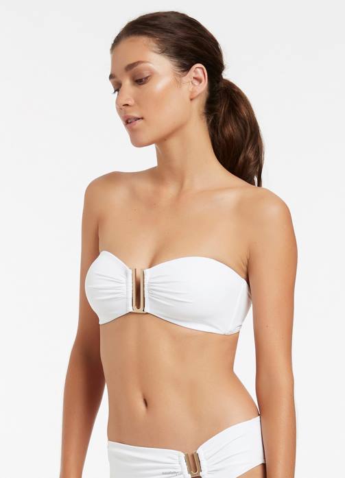 Jetset Bandeau Bikini Top White Seafolly Women Swimwear JRJZ265