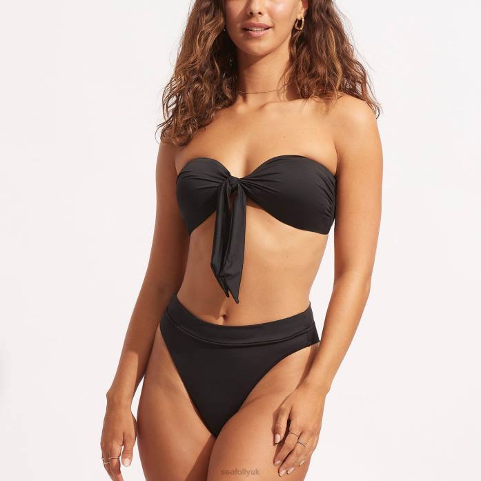 Collective High Rise Pant Black Seafolly Women Swimwear JRJZ217