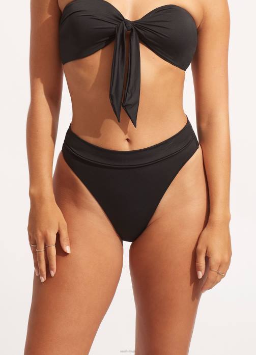 Collective High Rise Pant Black Seafolly Women Swimwear JRJZ217