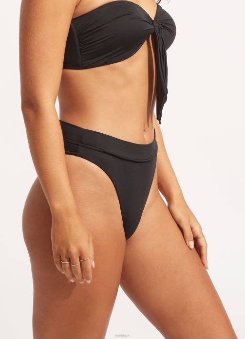 Collective High Rise Pant Black Seafolly Women Swimwear JRJZ217