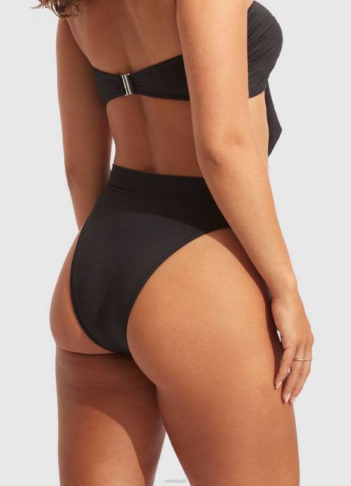 Collective High Rise Pant Black Seafolly Women Swimwear JRJZ217