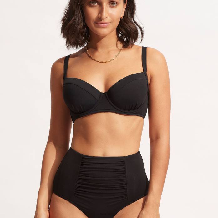 Collective High Waisted Pant Black Seafolly Women Swimwear JRJZ209