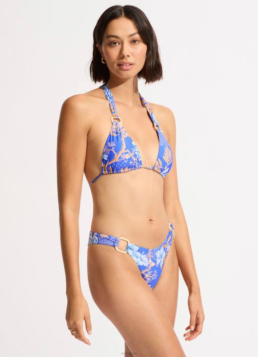 Eden Ring Side Rio Bikini Bottom Azure Seafolly Women Swimwear JRJZ170