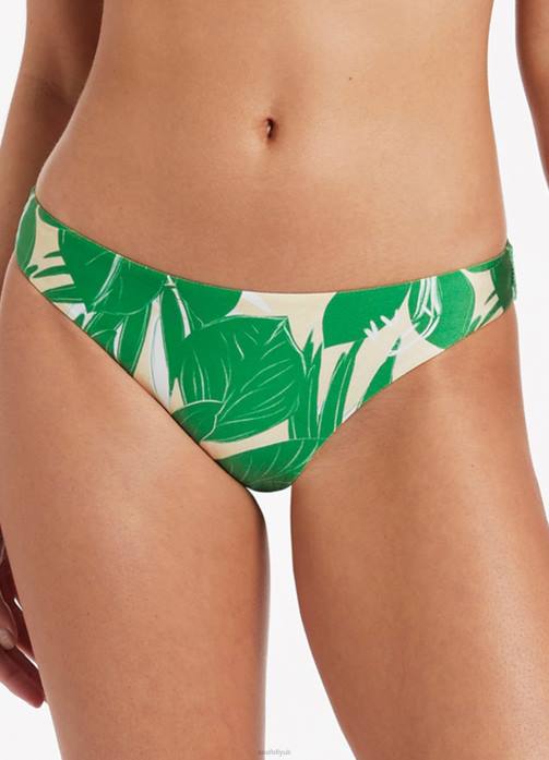Floreale Hipster Pant Green Seafolly Women Swimwear JRJZ495