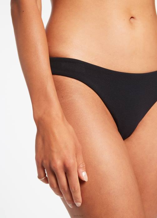 Isla Rib Hipster Pant Black Seafolly Women Swimwear JRJZ275