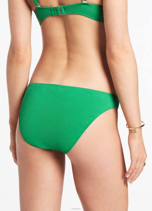 Isla Rib Hipster Pant Green Seafolly Women Swimwear JRJZ300