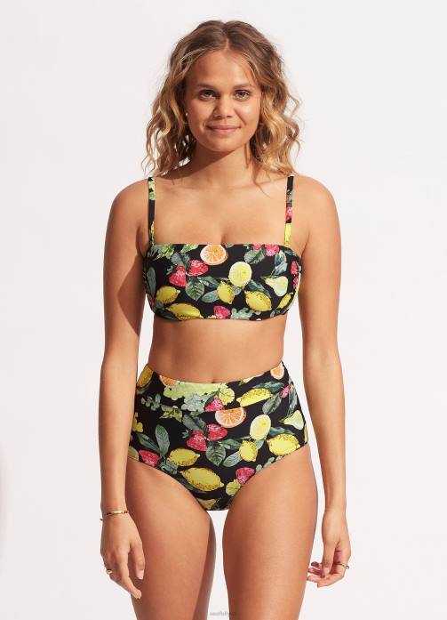 Lemoncello High Waisted Pant Black Seafolly Women Swimwear JRJZ633