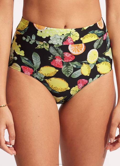 Lemoncello High Waisted Pant Black Seafolly Women Swimwear JRJZ633